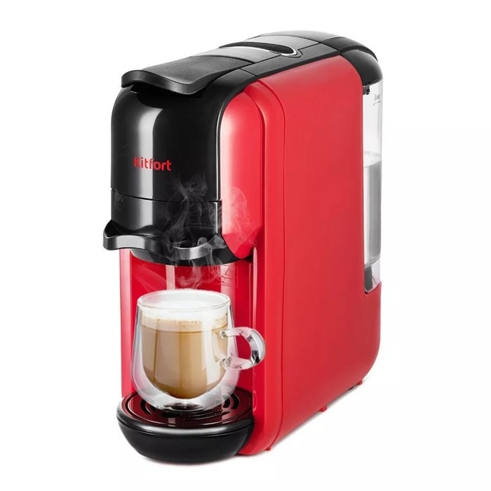Кофеварка Kitfort КТ-7403, капсульная, 1450 Вт, 0.6 л, чёрно-красная Кофеварка Kitfort КТ-7403, капсульная, 1450 Вт, 0.6 л, чёрно-красная