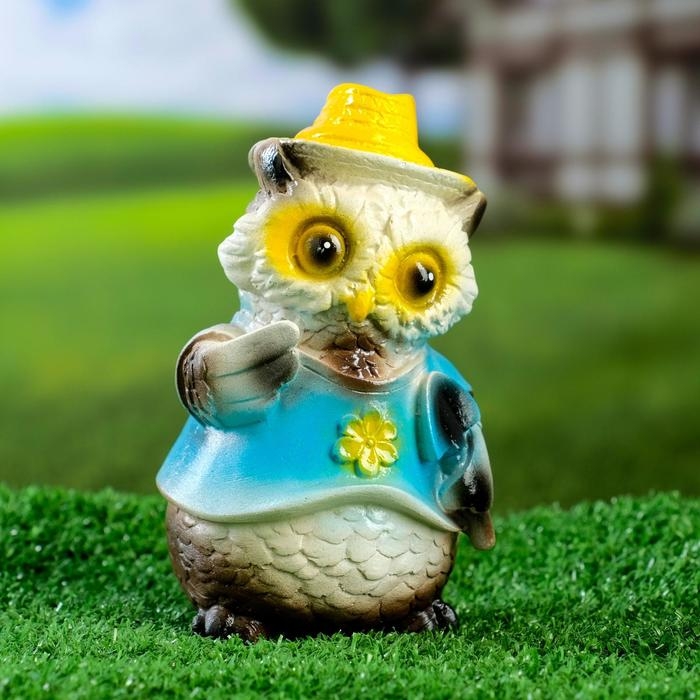 Садовая фигура  Садовая фигура "Филин в шляпке" 9х9х15см