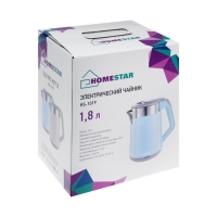 Чайник электрический HOMESTAR HS-1019, пластик, колба металл, 1.8 л, 1500 Вт, розовый