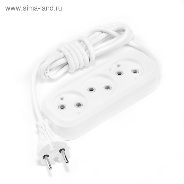 Удлинитель Smartbuy, 3 розетки, 2 м, 10 А, 2200 Вт, ПВС 2х1 мм2, без з/к, белый Удлинитель Smartbuy, 3 розетки, 2 м, 10 А, 2200 Вт, ПВС 2х1 мм2, без з/к, белый