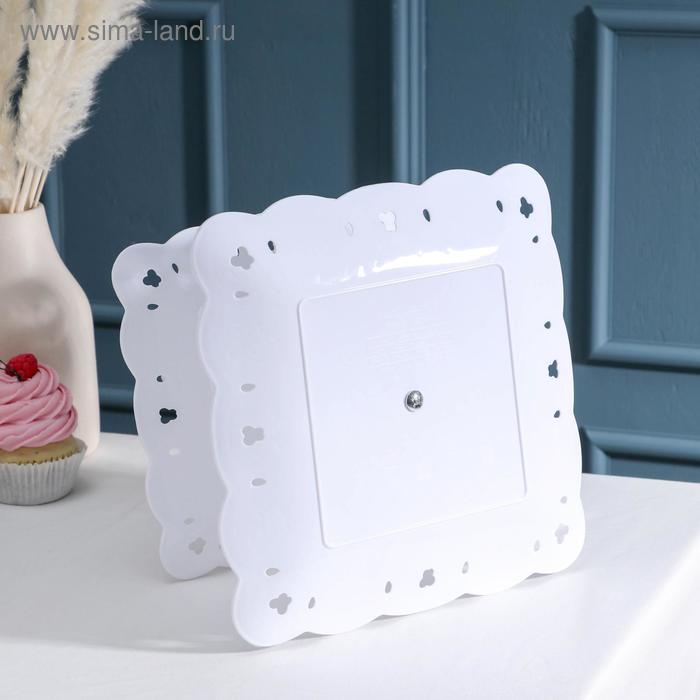 Этажерка-фруктовница квадратная «Вивьен», 2 яруса, 20×20 см, 24×24 см, цвет белый Этажерка-фруктовница квадратная «Вивьен», 2 яруса, 20×20 см, 24×24 см, цвет белый