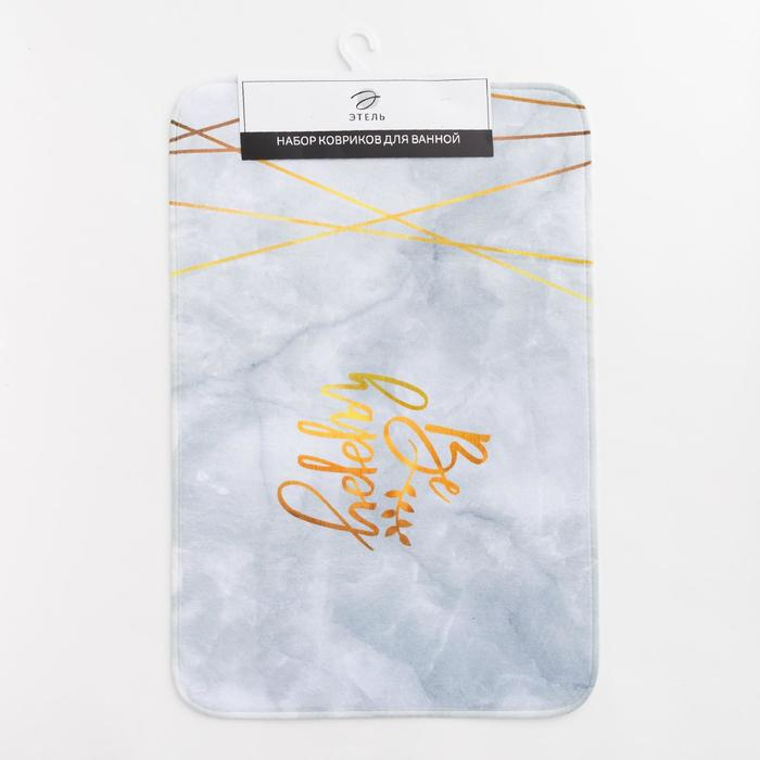 Коврик для ванной Этель Коврик для ванной Этель "Be happy", 80х50 см, велюр