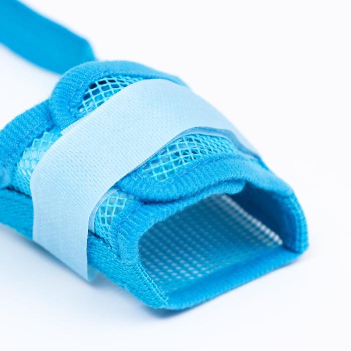 Намордник сетчатый с двойной фиксацией, размер M (длина по носу 10 см, обхват морды 20 см), голубой Намордник сетчатый с двойной фиксацией, размер M (длина по носу 10 см, обхват морды 20 см), голубой