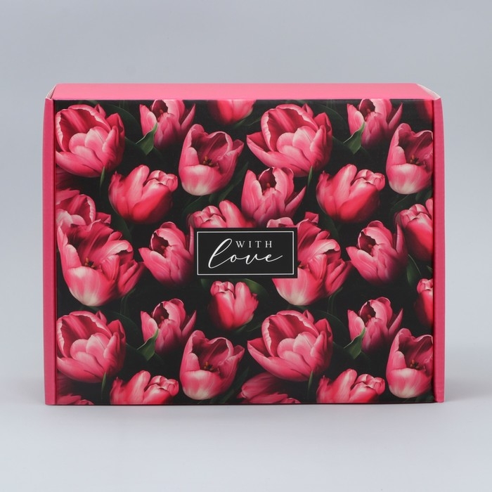 Коробка подарочная складная, упаковка, «Тюльпаны», 27 х 21 х 9 см Коробка подарочная складная, упаковка, «Тюльпаны», 27 х 21 х 9 см