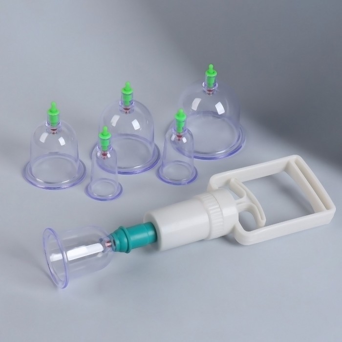 Набор вакуумных банок для массажа, с насосом, 6 шт, d 6,8/5,9/5,2/4,4/3,4/3 см Набор вакуумных банок для массажа, с насосом, 6 шт, d 6,8/5,9/5,2/4,4/3,4/3 см