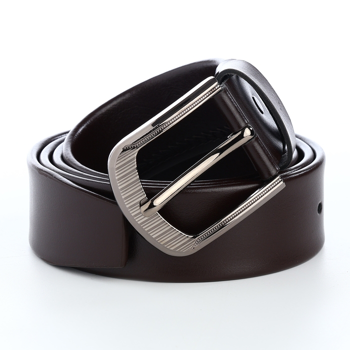 Ремень мужской, ширина 3,5 см, пряжка автомат, цвет чёрный