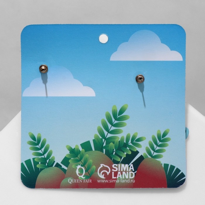 Серьги ассорти «Динозавр» SMILE, цветные в золоте Серьги ассорти «Динозавр» SMILE, цветные в золоте