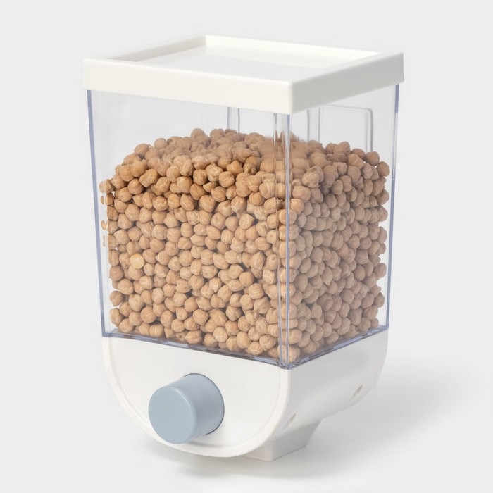 Контейнер - дозатор для сыпучих продуктов RICCO, 11,8×9,5×19 см, 1 л, цвет белый