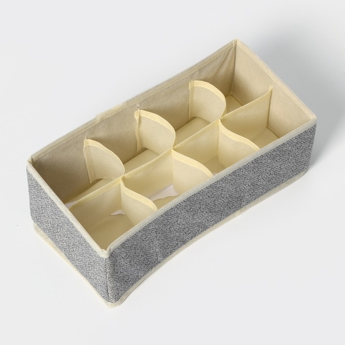 Органайзер для хранения белья Доляна «Европа», 8 ячеек, 28×14×10 см, цвет бежевый Органайзер для хранения белья Доляна «Европа», 8 ячеек, 28×14×10 см, цвет бежевый