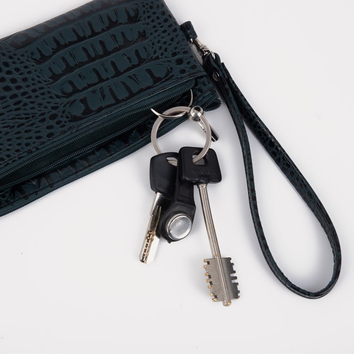 Кошелёк женский на молнии, цвет тёмно-зелёный Кошелёк женский на молнии, цвет тёмно-зелёный