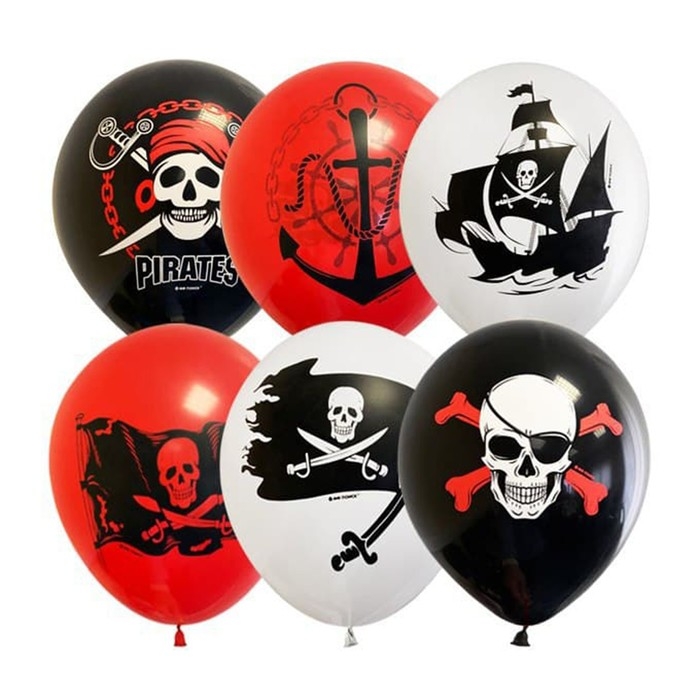 Шар латексный 12" &laquo;Пираты&raquo;, пастель, набор 25 шт., МИКС