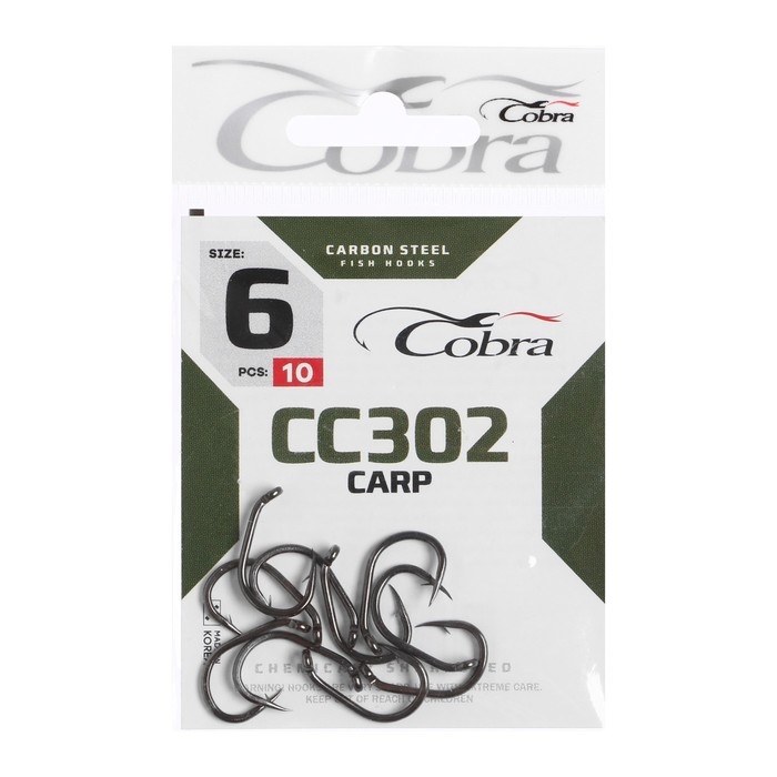 Крючки Cobra CARP, серия CC302, № 06, 10 шт. Крючки Cobra CARP, серия CC302, № 06, 10 шт.