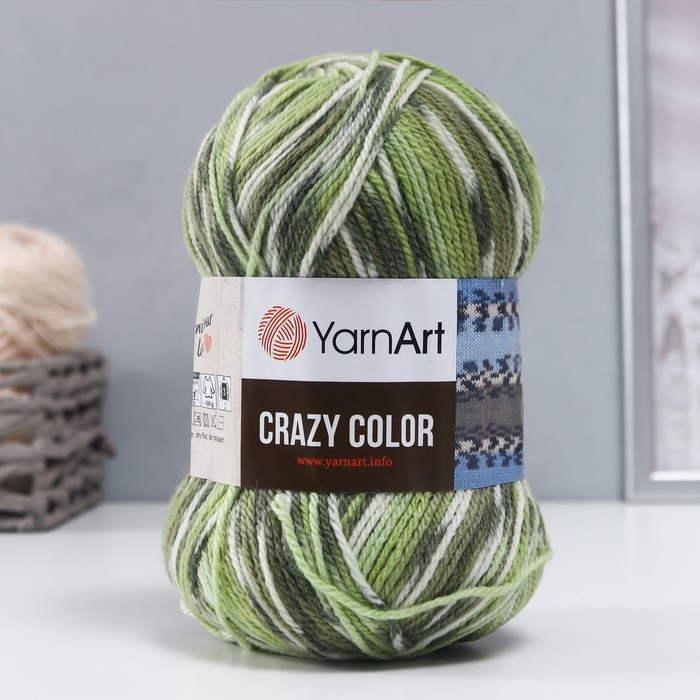 Пряжа Пряжа "Crazy color" 25% шерсть, 75% акрил 260м/100гр (115)