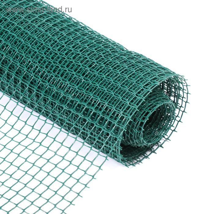 Сетка садовая, 1 × 10 м, ячейка ромб 15 × 15 мм, пластиковая, зелёная, Greengo