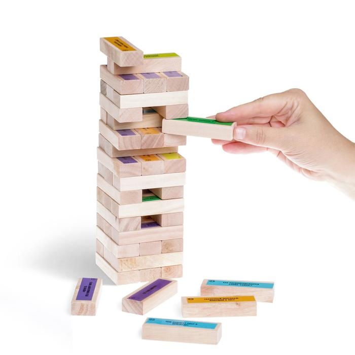 Падающая башня дженга «Умная башня» с фантами, 48 брусков, 5+ Падающая башня дженга «Умная башня» с фантами, 48 брусков, 5+