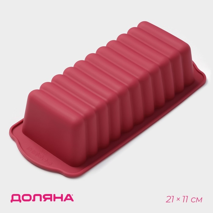 Форма для выпечки Доляна «Рулет», силикон, 27×11×6 см, внутр.размер 22,5×9×6 см, цвет бордовый Форма для выпечки Доляна «Рулет», силикон, 27×11×6 см, внутр.размер 22,5×9×6 см, цвет бордовый