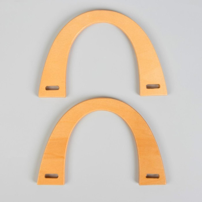 Ручки для сумки деревянные, 11 × 16,5 см, 2 шт, цвет бежевый Ручки для сумки деревянные, 11 × 16,5 см, 2 шт, цвет бежевый