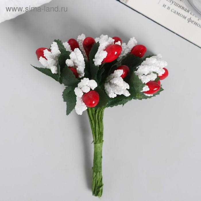 Декор для творчества Декор для творчества "Зимние цветы"МИКС 10 см (1 набор=1 букету) в букете 12 цветов