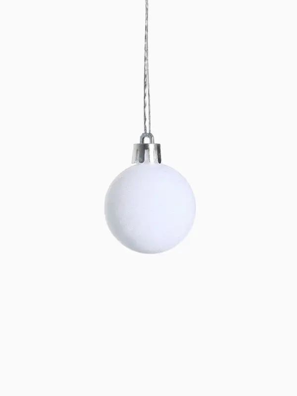 Набор шаров пластик d-4 см, 12 шт "Бархат. Время карнавала" белый