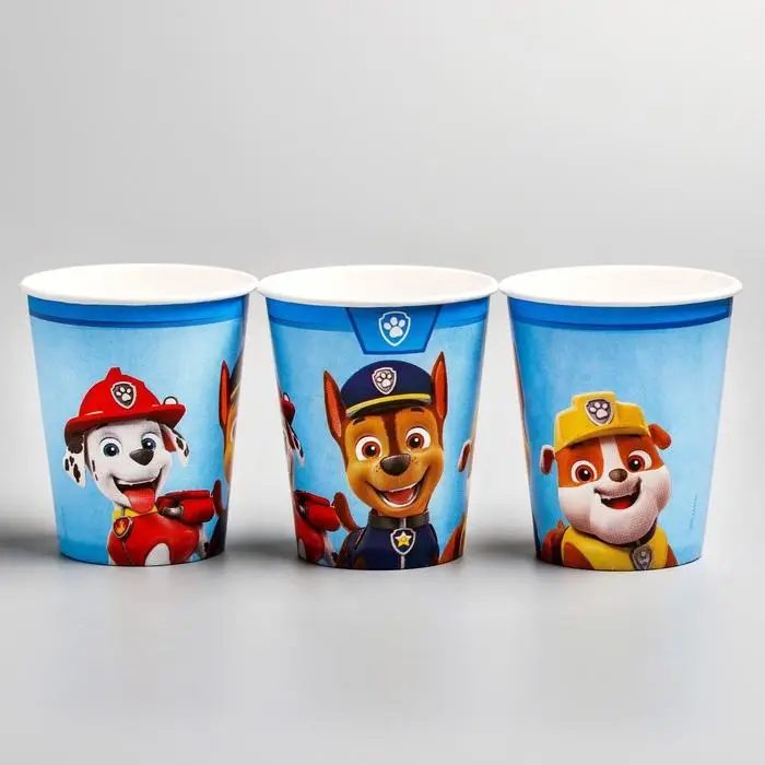 Стакан одноразовый бумажный &laquo;С Днем Рождения!&raquo;, 250 мл, Щенячий патруль