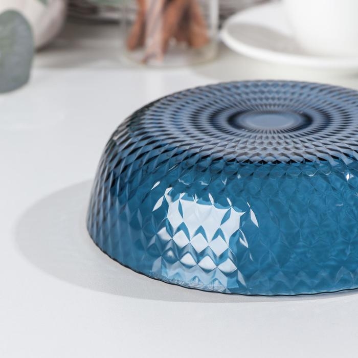 Тарелка глубокая стеклянная «Идиллия», 850 мл, d=18 см, цвет лондон топаз Тарелка глубокая стеклянная «Идиллия», 850 мл, d=18 см, цвет лондон топаз