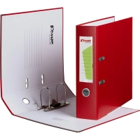 Папка-регистратор с арочн.мех.Комус Экономи 80мм,красн,ПБП1,карм.кор,мет.уг