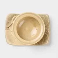 Соусник с крышкой на подставке &laquo;Классика&raquo;, 11&times;8&times;7 см, керамика, бежевый