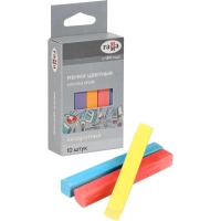 Мел школьный Гамма набор 10цв.,мягкий, квадратная форма, 0909194