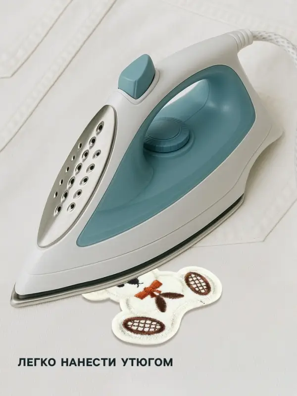 Термоаппликация &laquo;Мишка с бантиком&raquo;, 5.5&times;6 см, бежевая