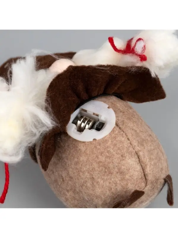 Светодиодная фигура &laquo;Гном-боровик&raquo; 8&times;20&times;8 см, текстиль, от батареек AG10&times;3, свечение тёплое белое