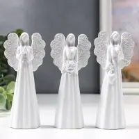 Сувенир полистоун "Белоснежный ангел безликий" МИКС 11х5х3 см Сувенир полистоун "Белоснежный ангел безликий" МИКС 11х5х3 см