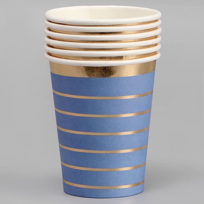 Стаканы бумажные «Золотые полосы», 6 шт.