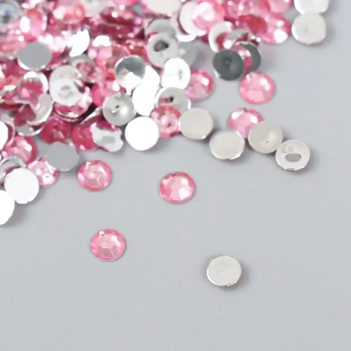 Декор для творчества в бутылочке "Стразы. Светло-розовый" набор 500 шт d=0,5 см 7х2х2 см