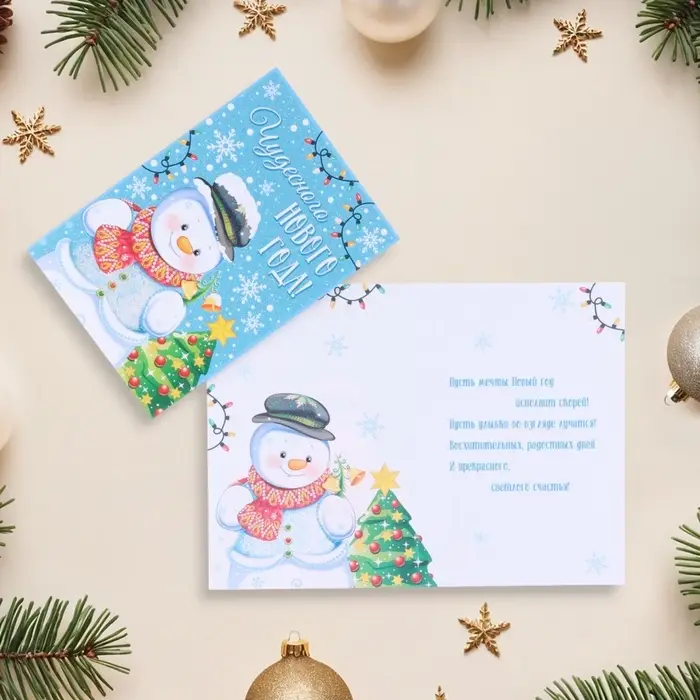 Открытка «С Новым Годом!» глиттер, 18×12 см Открытка «С Новым Годом!» глиттер, 18×12 см