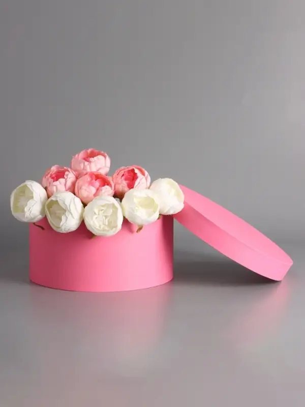 Коробка круглая розовая, 30 х 15 см