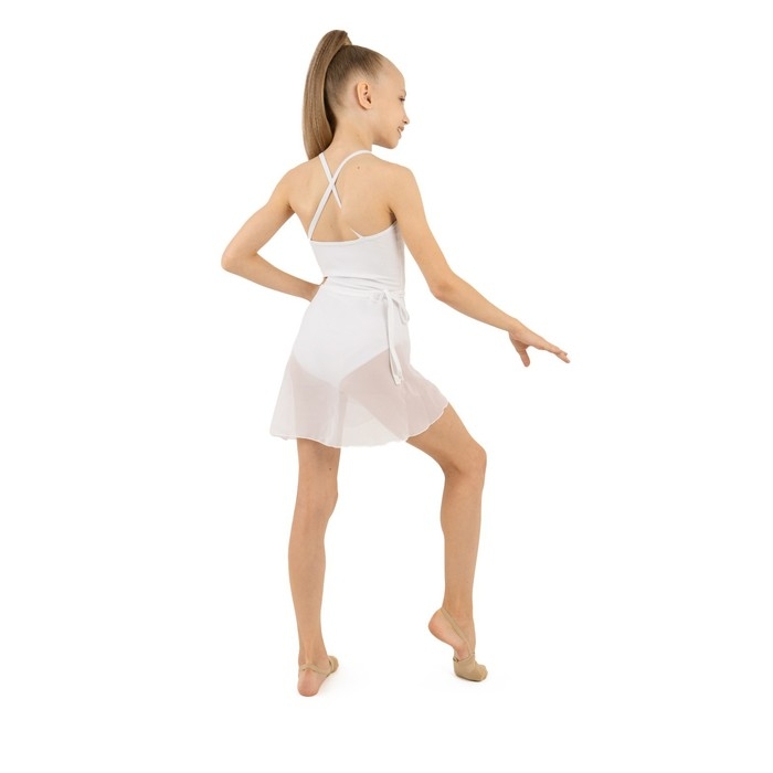 Юбка с запахом для гимнастики и танцев Grace Dance, р. 34-36, цвет белый Юбка с запахом для гимнастики и танцев Grace Dance, р. 34-36, цвет белый