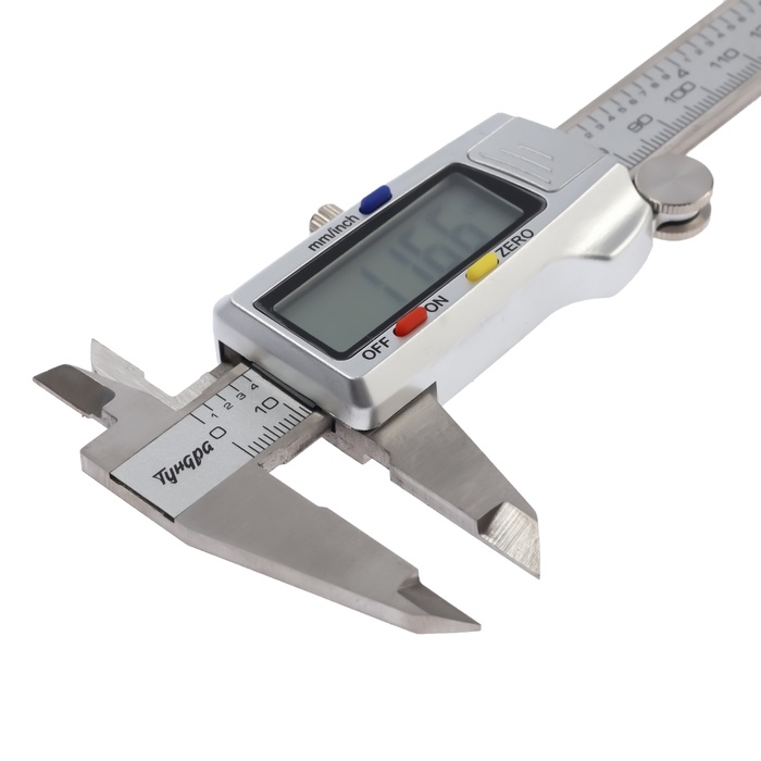 Штангенциркуль электронный ТУНДРА ПРОФИ, металлический, с глубиномером, 150 мм Штангенциркуль электронный ТУНДРА ПРОФИ, металлический, с глубиномером, 150 мм