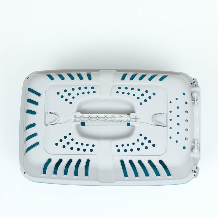 Переноска для животных пластиковая 47 х 30 х 35 см, вес до 9 кг, синяя Переноска для животных пластиковая 47 х 30 х 35 см, вес до 9 кг, синяя