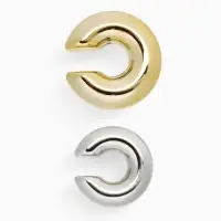Серьги &laquo;Каффы&raquo;, набор 2 шт. бублики, цвет серебро с золотом