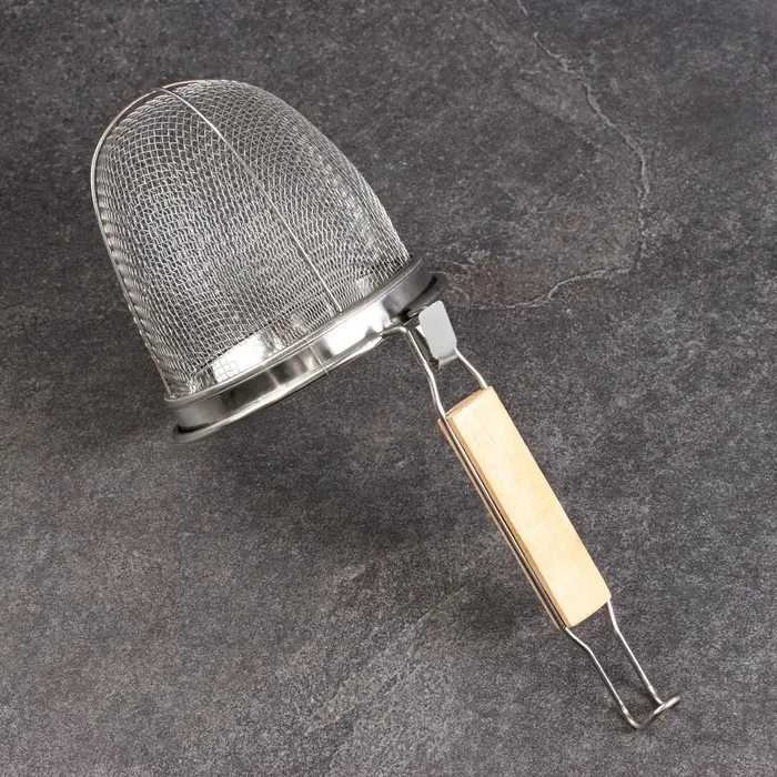 Корзинка для картошки фри Шафран, высота 34 см, деревянная ручка, металл