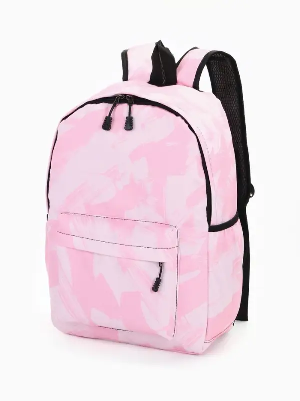 Рюкзак школьный на молнии, с карманами, размер 30&times;13&times;42 см, светло-розовый