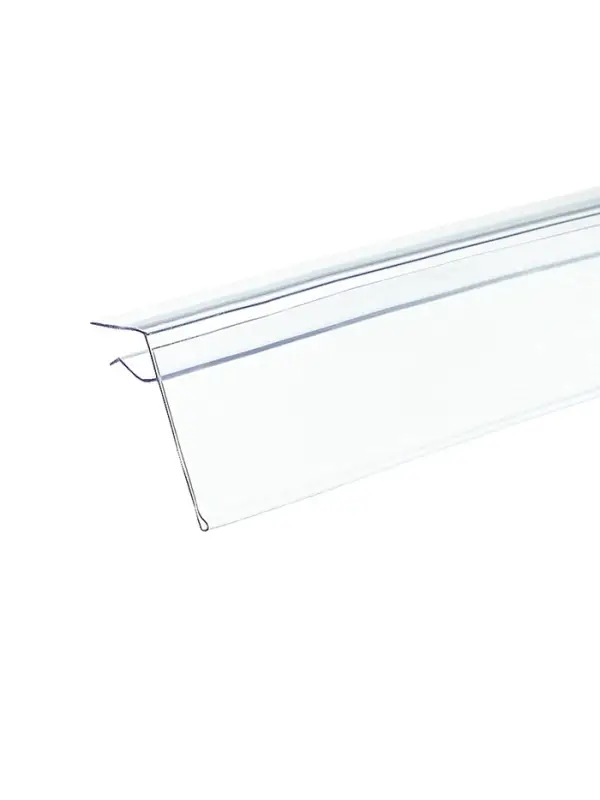 Ценникодержатель для крепления на стеклянные полки, 100&times;4&times;3.9 см, прозрачный