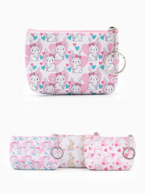 Кошелёк детский &laquo;Зайки&raquo;, монетница, на молнии 10.5&times;2.5&times;8 см, с принтом, МИКС
