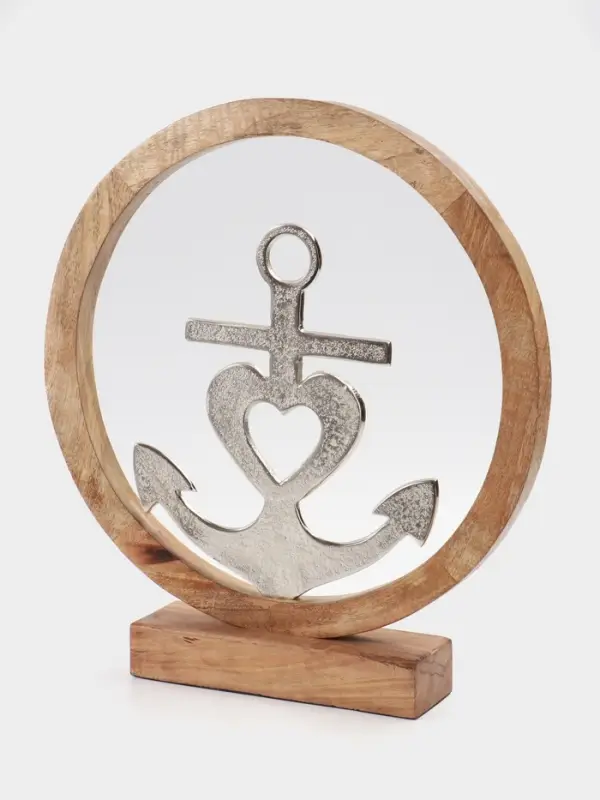 Якорь на подставке, 36&times;7&times;39 см, алюминий, дерево