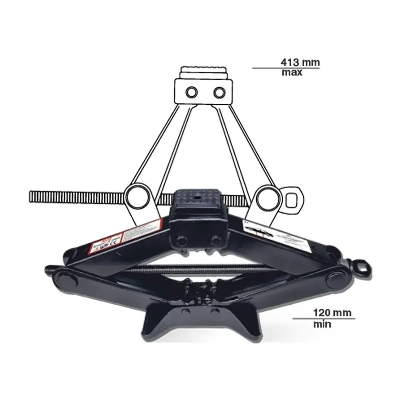 Домкрат ромбический AVS JA-2000R, 2т, 120-413мм с резиновой опорой + сумка в комплекте