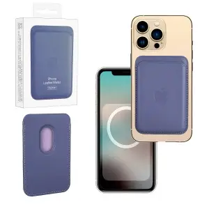 Чехол Leather Wallet Wisteria iPh 12 - 15 Pro Max (Анимация NFC Clear) с лого