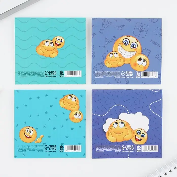 Блокнот 10&times;10, 16 л. &laquo;Смайлы&raquo; МИКС