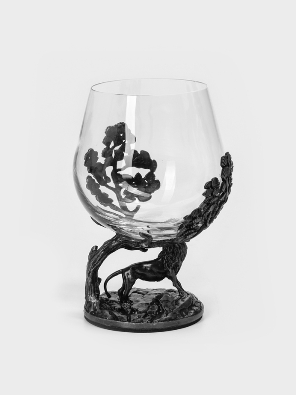 Бокал для коньяка  Бокал для коньяка "Лев",  8.3 х 12.3, серебро