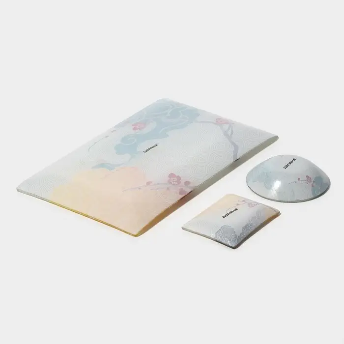 Набор для суши Доляна &laquo;Абстракция&raquo;, 3 предмета: соусники 8&times;2 см, 8&times;6 см, подставка 25&times;15&times;2 см, стекло