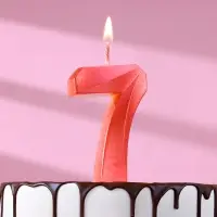 Свеча в торт «Грань», цифра 7, красный металлик, 6.5 см Свеча в торт «Грань», цифра 7, красный металлик, 6.5 см